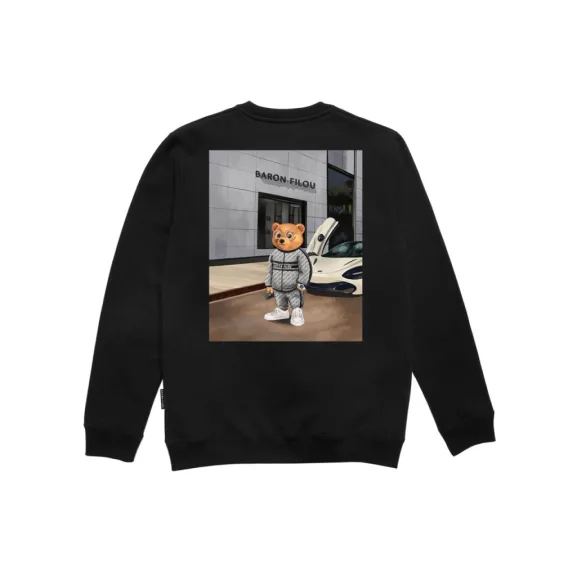 FW24 Organic Oversized Pullover Poster Backprint, Filou CXVII. - Black FW24 Organic Oversized Pullover Poster Backprint, Filou CXVII. - Black