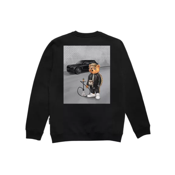 FW24 Organic Oversized Pullover Poster Backprint, Filou LXXXIV. - Black FW24 Organic Oversized Pullover Poster Backprint, Filou LXXXIV. - Black