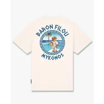   SS25 Oversized Backprint T-Shirt, Filou CXXIII., Mykonos - Pearl white