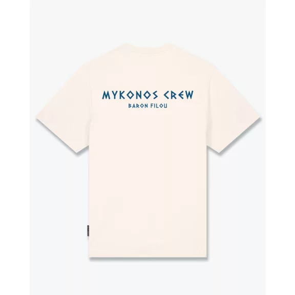 SS25 Oversized Backprint T-Shirt, Mykonos Crew - Pearl white SS25 Oversized Backprint T-Shirt, Mykonos Crew - Pearl white