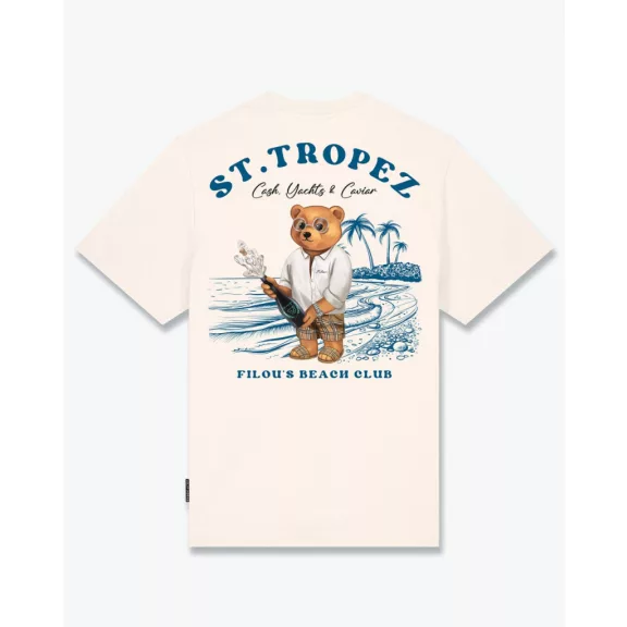 SS25 Oversized Backprint T-Shirt, Filou CXIV. ST.TROPEZ - Pearl white SS25 Oversized Backprint T-Shirt, Filou CXIV. ST.TROPEZ - Pearl white