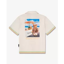   SS25 Backprint Shirt with Stripes, Poster Filou CXVIII. - Pearl white