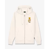 SS25 Embroidered Zip Hoodie Filou CXVIII. - Pearl white