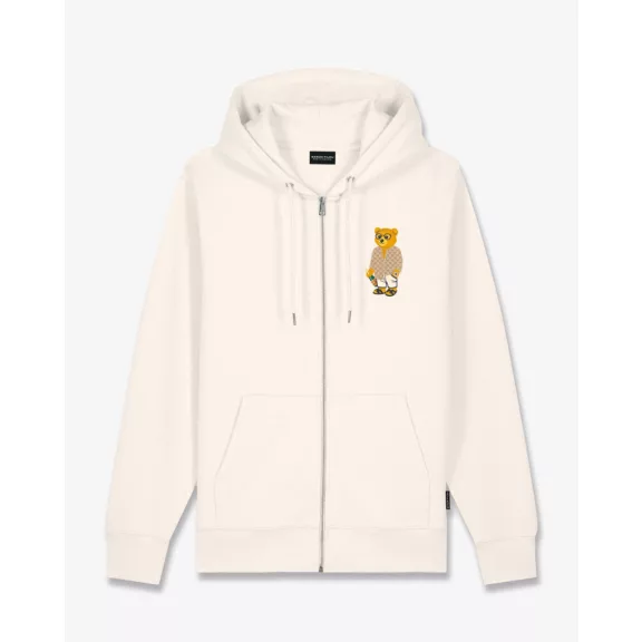 SS25 Embroidered Zip Hoodie Filou CXVIII. - Pearl white SS25 Embroidered Zip Hoodie Filou CXVIII. - Pearl white