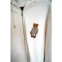 SS25 Embroidered Zip Hoodie Filou CXVIII. - Pearl white