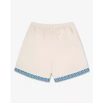 SS25 Shorts with Greek Pattern - Pearl white
