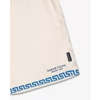 SS25 Shorts with Greek Pattern - Pearl white