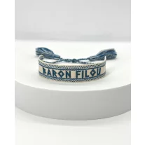SS25 Baron Filou Bracelet, Greek Pattern - Pearl white