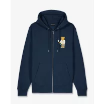 SS25 Embroidered Zip Hoodie Filou CXIV. - Navy blue