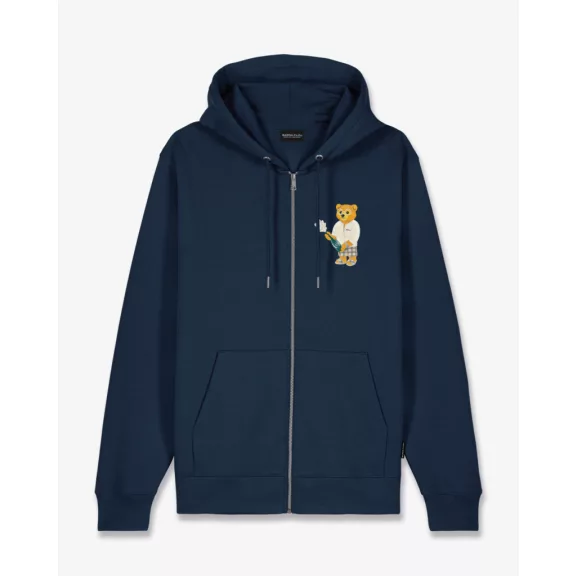 SS25 Embroidered Zip Hoodie Filou CXIV. - Navy blue SS25 Embroidered Zip Hoodie Filou CXIV. - Navy blue