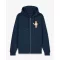 SS25 Embroidered Zip Hoodie Filou CXIV. - Navy blue