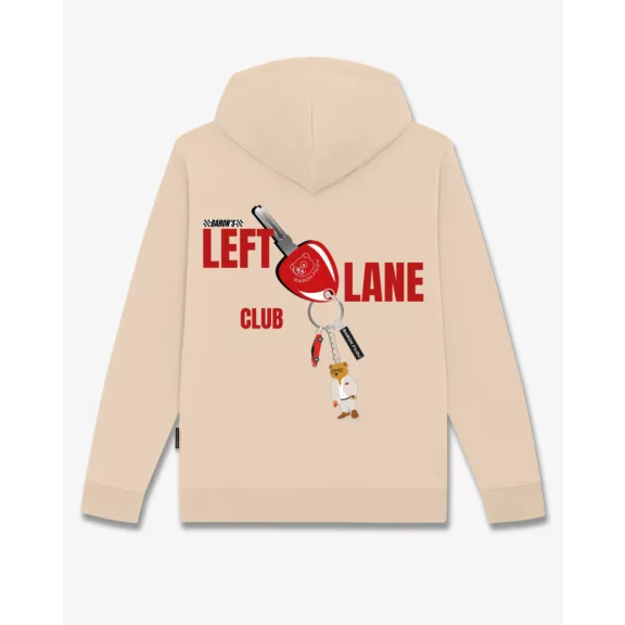 FW25 Hoodie Backprint LEFT LANE CLUB - Sand brown FW25 Hoodie Backprint LEFT LANE CLUB - Sand brown