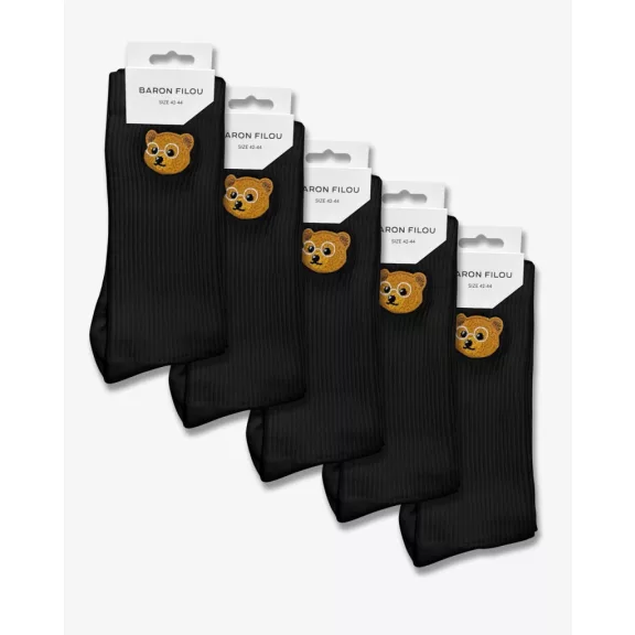 5-Pack Baron Filou Essential Socks - Black 5-Pack Baron Filou Essential Socks - Black