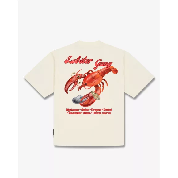 SS26 Oversized Backprint T-Shirt LOBSTER GANG - Off-White SS26 Oversized Backprint T-Shirt LOBSTER GANG - Off-White