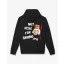 Backprint Hoodie Filou CXXXV. NOT HERE FOR SKIING - Black