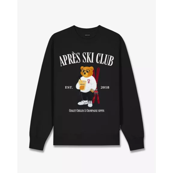 Embroidered Pullover Filou CXXXV. APRÈS SKI CLUB - Black Embroidered Pullover Filou CXXXV. APRÈS SKI CLUB - Black