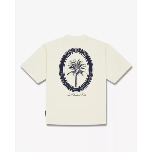 SS26 Oversized Backprint T-Shirt CASA BARON PALM - Off-White SS26 Oversized Backprint T-Shirt CASA BARON PALM - Off-White
