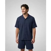 SS26 Signature Structured Shirt - Navy blue