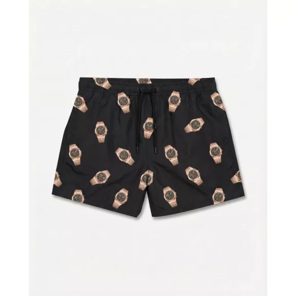 SS26 Swim Shorts Allover Watches - Black SS26 Swim Shorts Allover Watches - Black