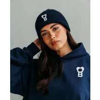 Signature Cotton Beanie - Navy blue
