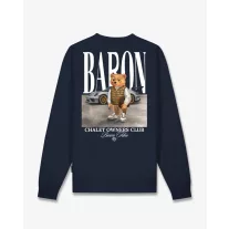   FW26 Backprint Pullover Filou 187 Chalet Owners Club BARON - Oxford Blue