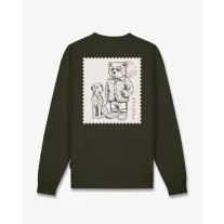 FW26 Backprint Pullover Filou 182 STAMP - Olive Green