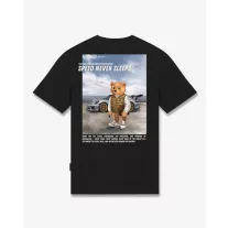 FW26 Backprint T-Shirt Filou 187 SPEED NEVER SLEEPS - Black