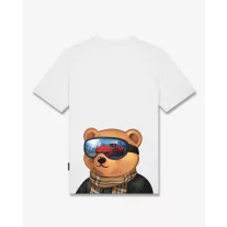 FW26 Backprint T-Shirt Half Filou with SKI GLASSES - White
