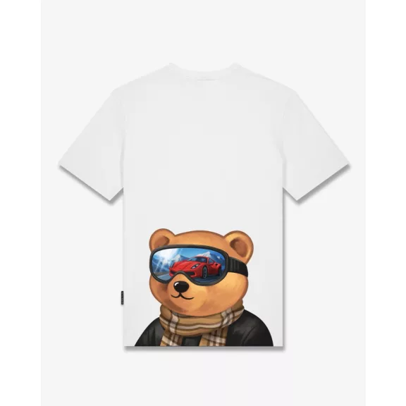 FW26 Backprint T-Shirt Half Filou with SKI GLASSES - White FW26 Backprint T-Shirt Half Filou with SKI GLASSES - White