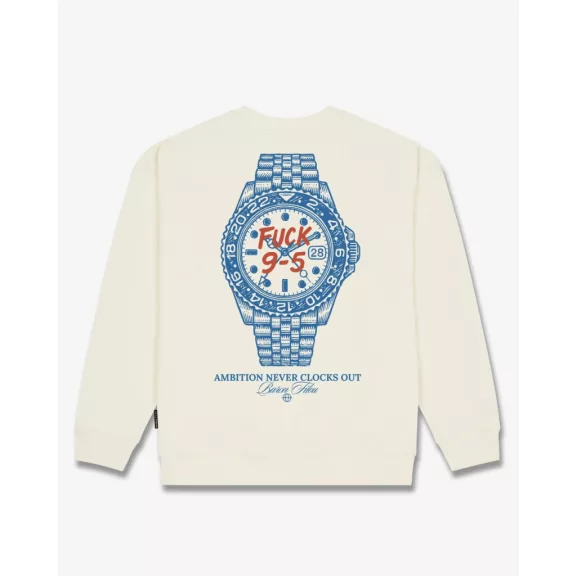 FW26 Oversized Backprint Pullover FUCK 9-5 - Off-White FW26 Oversized Backprint Pullover FUCK 9-5 - Off-White