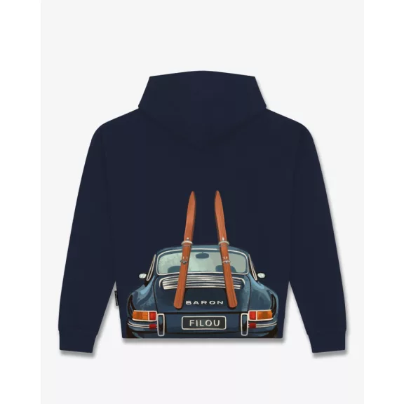 FW26 Oversized Backprint Hoodie CAR WITH SKIS - Oxford Blue FW26 Oversized Backprint Hoodie CAR WITH SKIS - Oxford Blue
