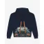 FW26 Oversized Backprint Hoodie CAR WITH SKIS - Oxford Blue