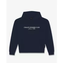FW26 Oversized Backprint Hoodie CAR WITH SKIS - Oxford Blue