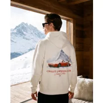 FW26 Oversized Backprint Hoodie SNOWY CAR - Off-White