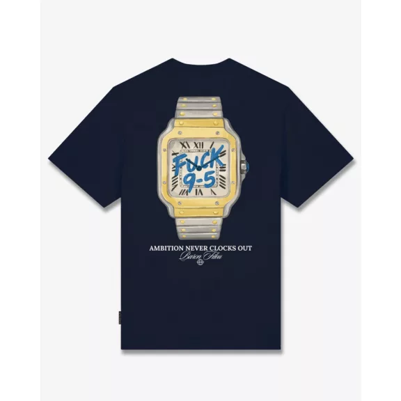 FW26 Oversized Backprint T-Shirt FUCK 9-5 - Oxford Blue FW26 Oversized Backprint T-Shirt FUCK 9-5 - Oxford Blue