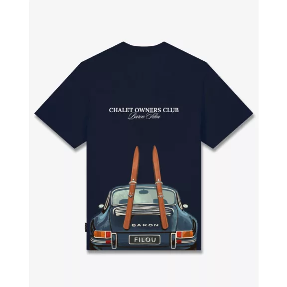 FW26 Oversized Backprint T-Shirt CAR WITH SKIS - Oxford Blue FW26 Oversized Backprint T-Shirt CAR WITH SKIS - Oxford Blue