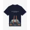 FW26 Oversized Backprint T-Shirt CAR WITH SKIS - Oxford Blue