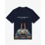 FW26 Oversized Backprint T-Shirt CAR WITH SKIS - Oxford Blue