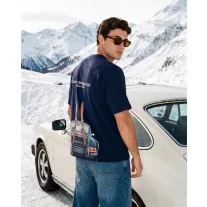 FW26 Oversized Backprint T-Shirt CAR WITH SKIS - Oxford Blue