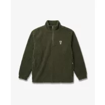   FW26 Signature Embroidered Half-Zip Fleece Pullover - Olive Green