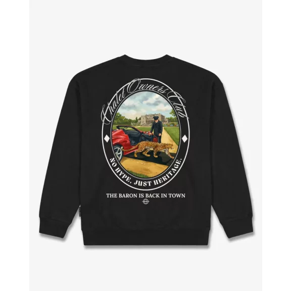 FW26 Oversized Backprint Pullover BARON IS BACK IN TOWN - Black FW26 Oversized Backprint Pullover BARON IS BACK IN TOWN - Black