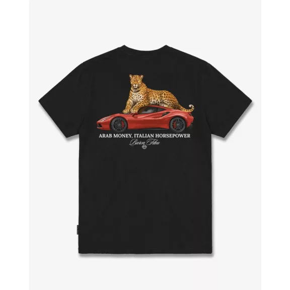 FW26 Oversized Backprint T-Shirt ARAB MONEY, ITALIAN HORSEPOWER - Black FW26 Oversized Backprint T-Shirt ARAB MONEY, ITALIAN HORSEPOWER - Black