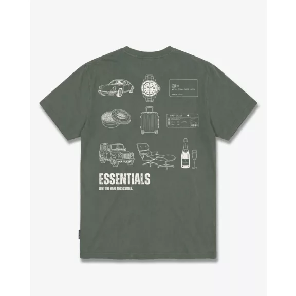 FW26 Oversized Backprint T-Shirt ESSENTIALS - Olive Green FW26 Oversized Backprint T-Shirt ESSENTIALS - Olive Green