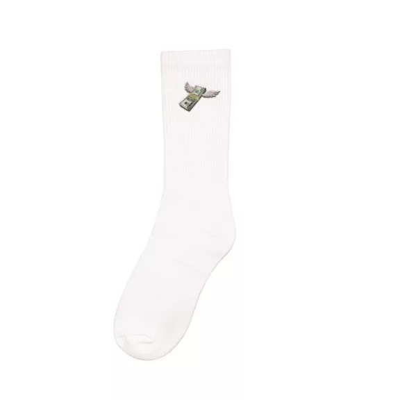 FW24 Sport Socks, Flying Cash Stack - White FW24 Sport Socks, Flying Cash Stack - White