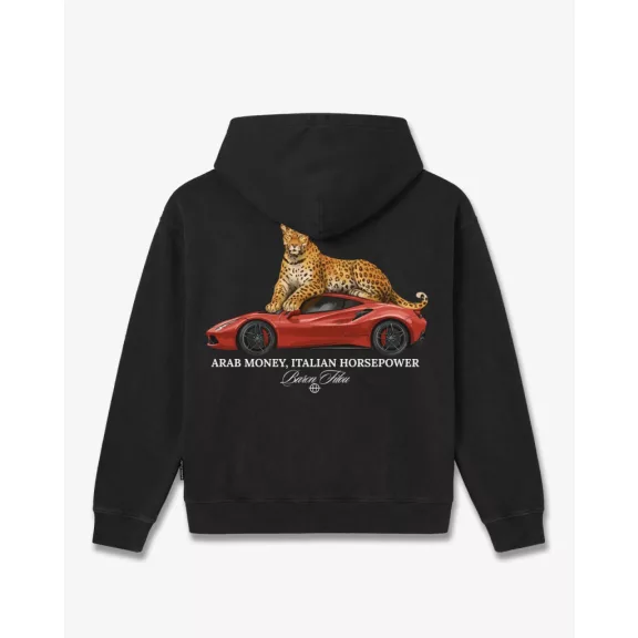 FW26 Oversized Backprint Hoodie ARAB MONEY, ITALIAN HORSEPOWER - Black FW26 Oversized Backprint Hoodie ARAB MONEY, ITALIAN HORSEPOWER - Black