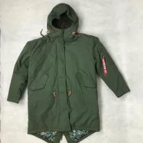 Hooded Fishtail Woman - dark olive
