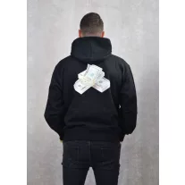   Oversized Backprint Hoodie Chenille Filou, Cash Stack - Black