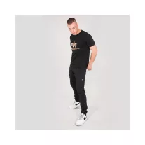 Basic T Foil Print - black/gold