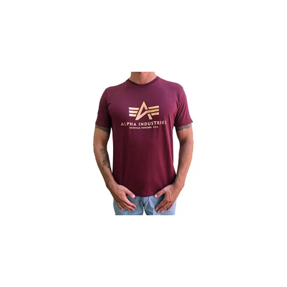 Basic T Foil Print - burgundy/gold Basic T Foil Print - burgundy/gold
