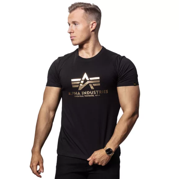Basic T Foil Print - black/yellow gold Basic T Foil Print - black/yellow gold